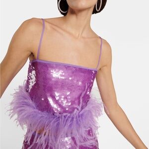 Giuseppe di Morabito lilac sequined feather top IT 48
